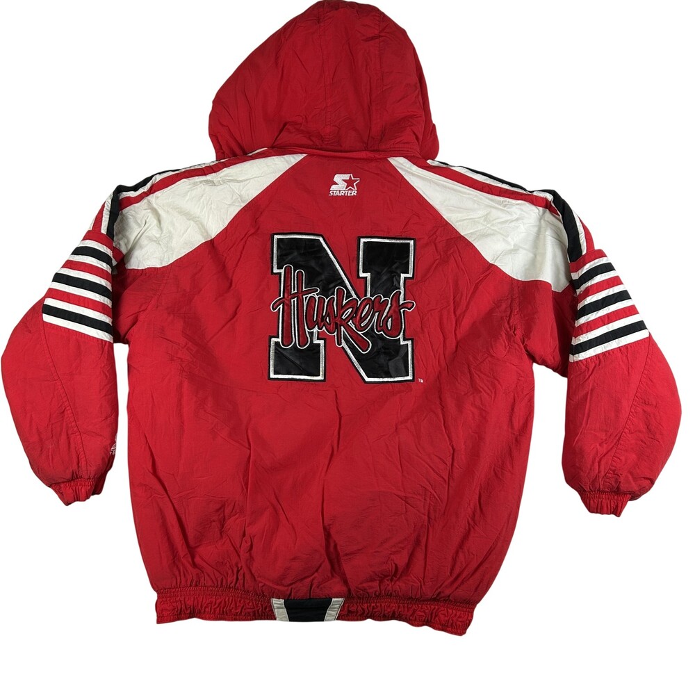 Vintage Nebraska Cornhuskers Jacket Mens Large Red NCAA Football Starter 90s
